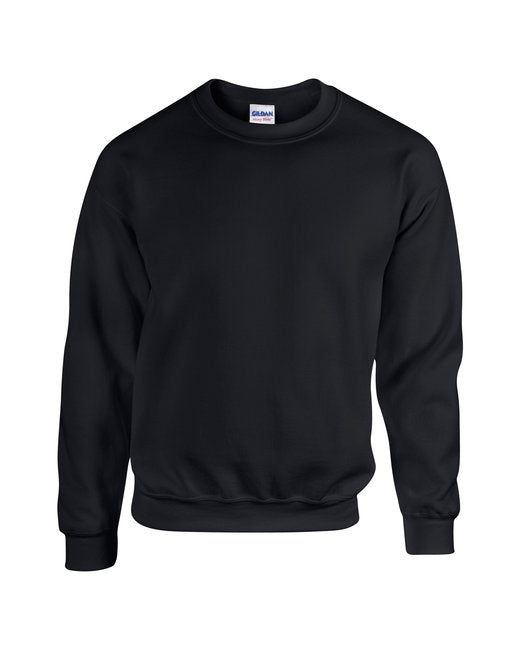 Black blank crewneck sweatshirt ready for custom graphic printing.