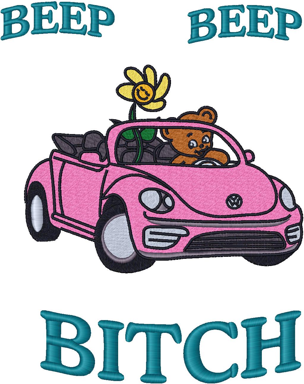 Beep Beep Bitch Bug Embroidery hoodie option