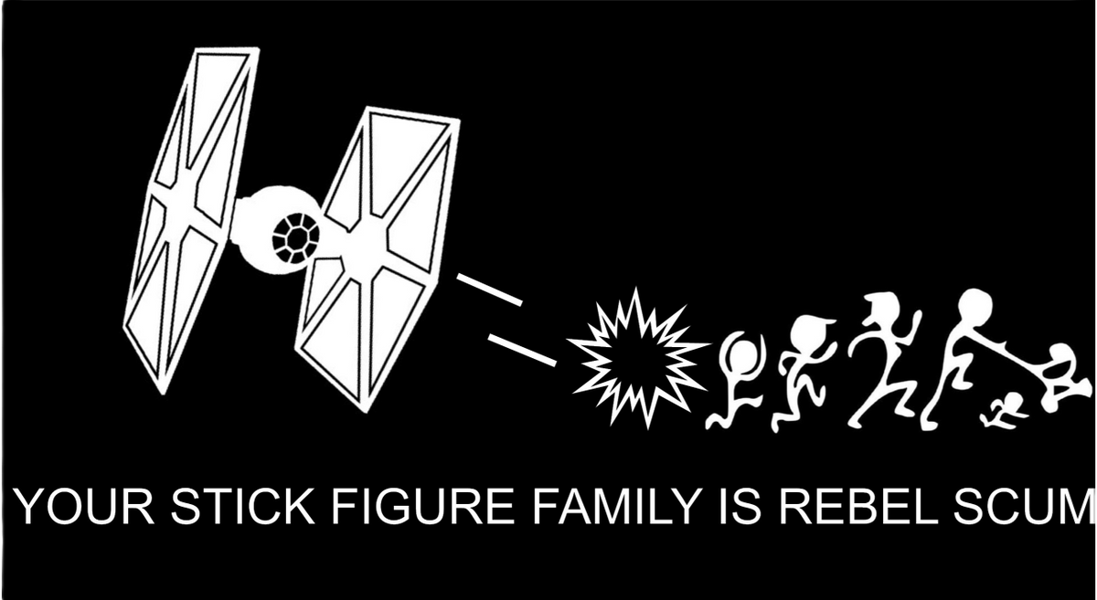 Imperial Tie Fighter Stick Family Decal