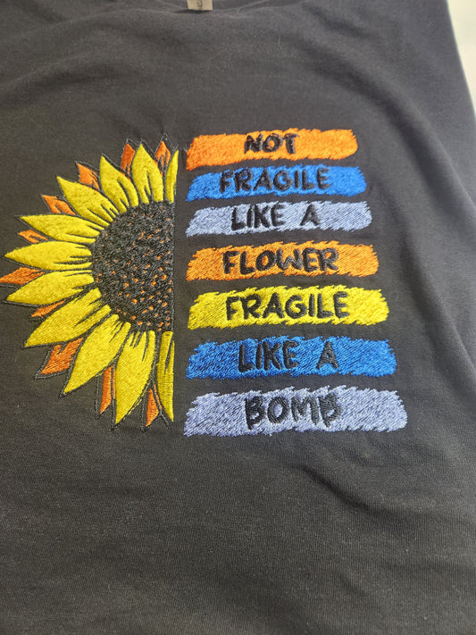 Fragile like a bomb embroidery