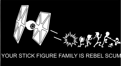 Imperial Tie Fighter Stick Family Decal