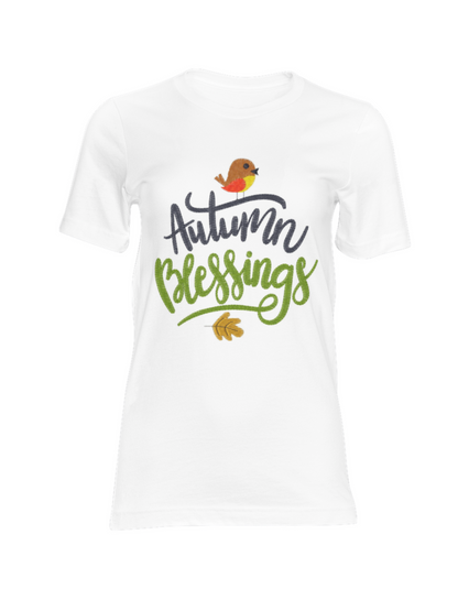 Autumn Blessings Embroidered T-Shirt