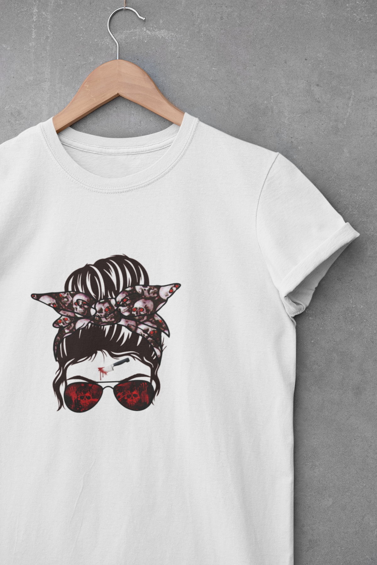 Mess Bun Skull Bow