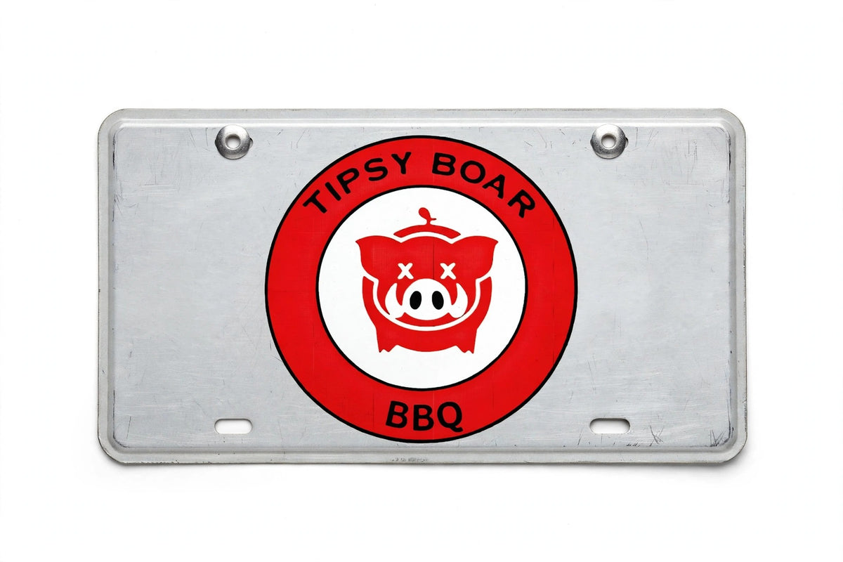 Tipsy Boar BBQ License Plate