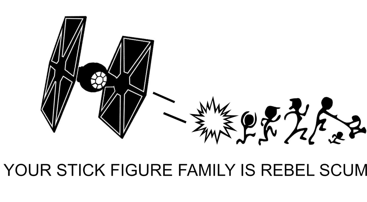 Imperial Tie Fighter Stick Family Decal